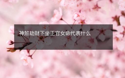 神煞劫財下坐正官女命代表什么