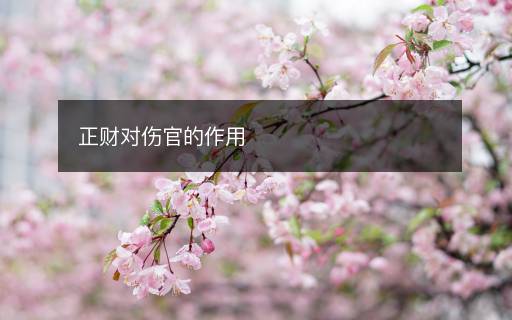 正財(cái)對(duì)傷官的作用