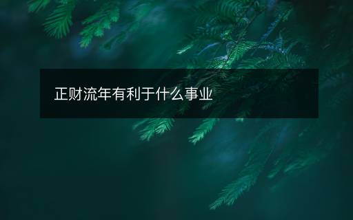 正財流年有利于什么事業(yè)