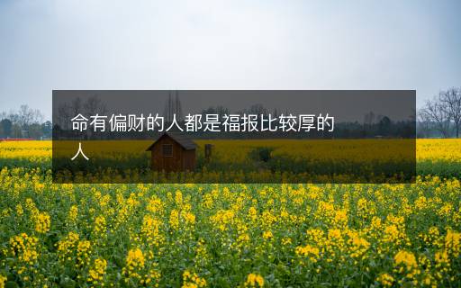 命有偏財?shù)娜硕际歉蟊容^厚的人