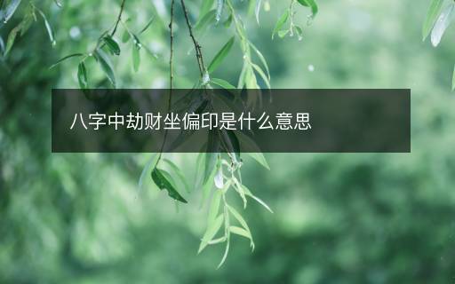 八字中劫財坐偏印是什么意思