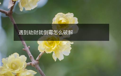 遇到劫財(cái)就倒霉怎么破解