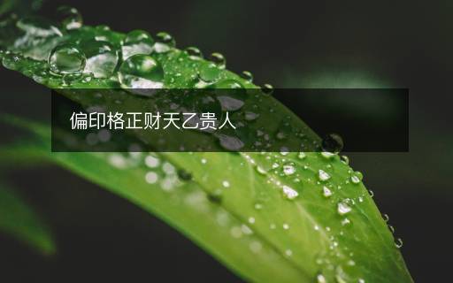 偏印格正財天乙貴人