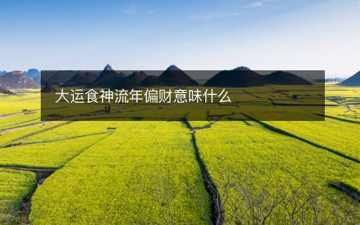 大運(yùn)食神流年偏財意味什么
