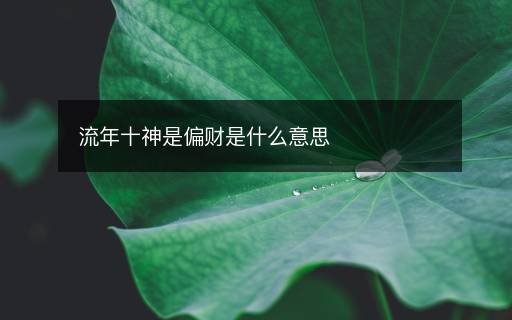 流年十神是偏財(cái)是什么意思