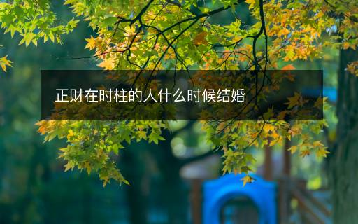 正財(cái)在時(shí)柱的人什么時(shí)候結(jié)婚
