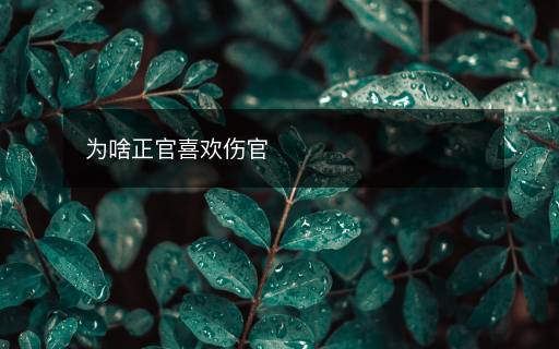 為啥正官喜歡傷官