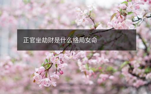 正官坐劫財(cái)是什么格局女命