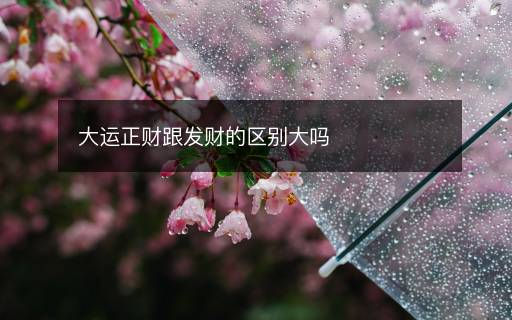 大運(yùn)正財(cái)跟發(fā)財(cái)?shù)膮^(qū)別大嗎