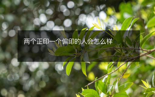 兩個正印一個偏印的人會怎么樣