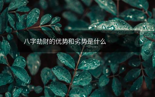 八字劫財(cái)?shù)膬?yōu)勢(shì)和劣勢(shì)是什么