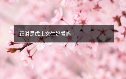 正財(cái)是戊土女生好看嗎