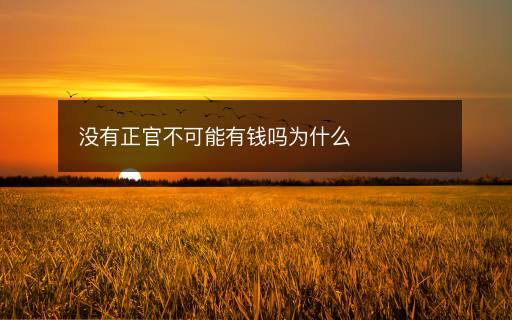 沒有正官不可能有錢嗎為什么