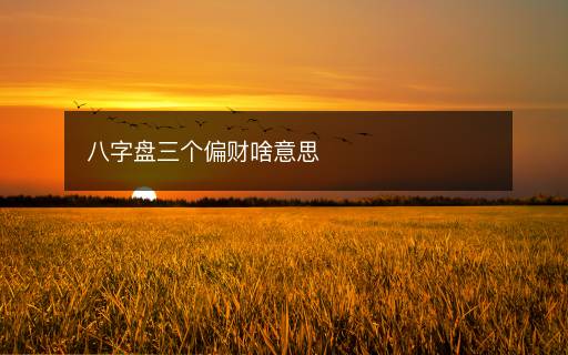 八字盤三個(gè)偏財(cái)啥意思