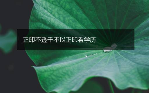 正印不透干不以正印看學(xué)歷