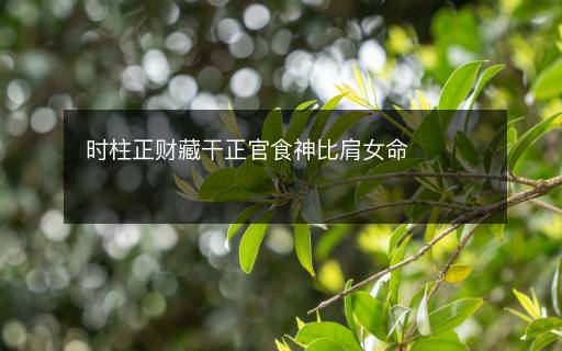 時柱正財藏干正官食神比肩女命