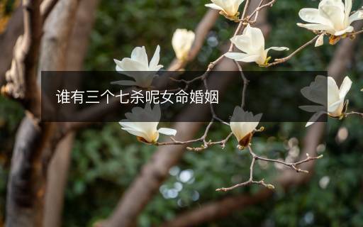 誰(shuí)有三個(gè)七殺呢女命婚姻