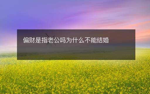 偏財(cái)是指老公嗎為什么不能結(jié)婚