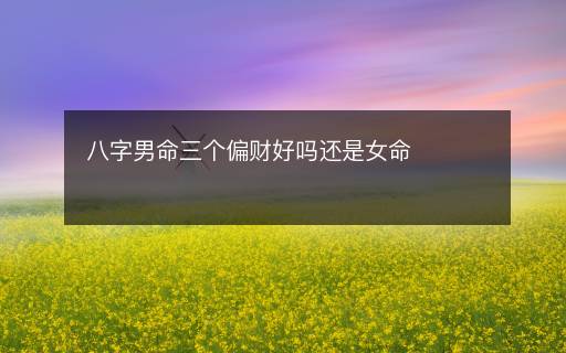 八字男命三個(gè)偏財(cái)好嗎還是女命