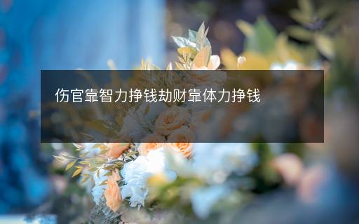 傷官靠智力掙錢劫財(cái)靠體力掙錢