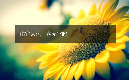 傷官大運(yùn)一定無(wú)官嗎