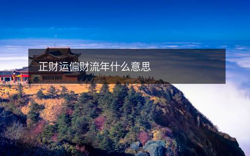 正財運偏財流年什么意思