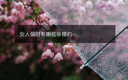女人偏財(cái)有哪些命格的