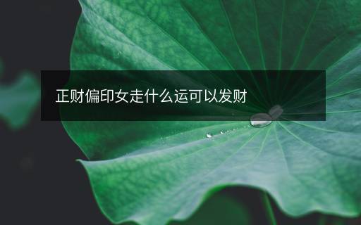 正財(cái)偏印女走什么運(yùn)可以發(fā)財(cái)