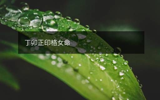 丁卯正印格女命