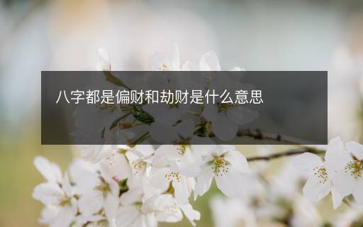 八字都是偏財(cái)和劫財(cái)是什么意思