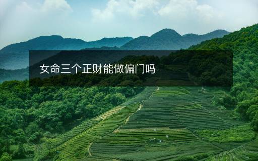 女命三個正財能做偏門嗎