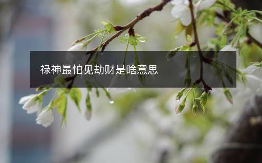 祿神最怕見劫財(cái)是啥意思