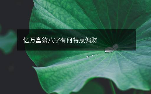 億萬(wàn)富翁八字有何特點(diǎn)偏財(cái)