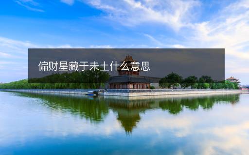 偏財(cái)星藏于未土什么意思