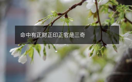 命中有正財(cái)正印正官是三奇