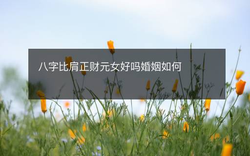 八字比肩正財(cái)元女好嗎婚姻如何