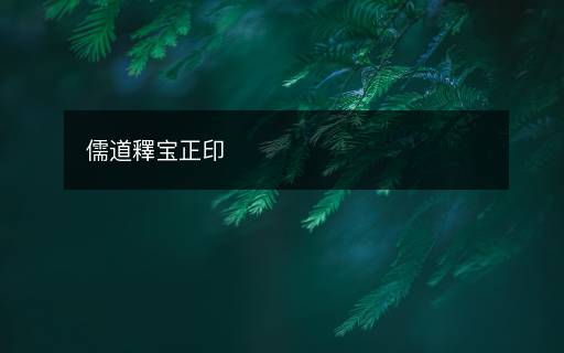 儒道釋寶正印