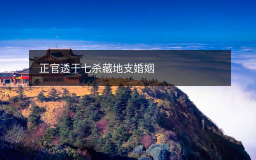 正官透干七殺藏地支婚姻