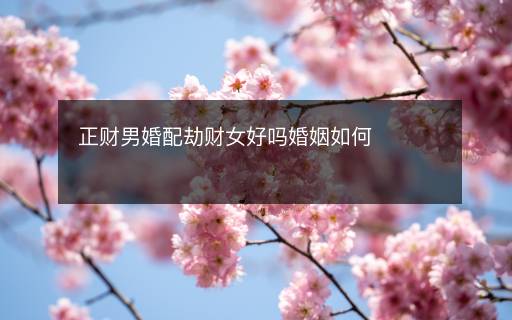 正財男婚配劫財女好嗎婚姻如何