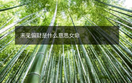 未見偏財是什么意思女命