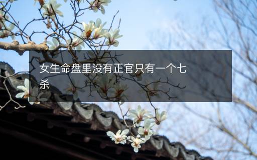 女生命盤里沒有正官只有一個七殺