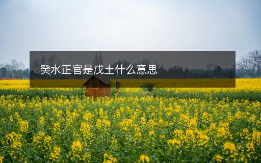 癸水正官是戊土什么意思