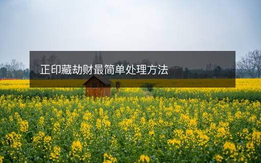 正印藏劫財最簡單處理方法
