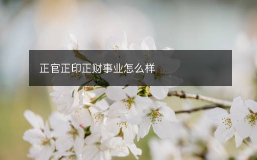 正官正印正財事業(yè)怎么樣