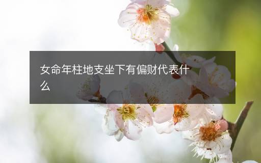 女命年柱地支坐下有偏財代表什么