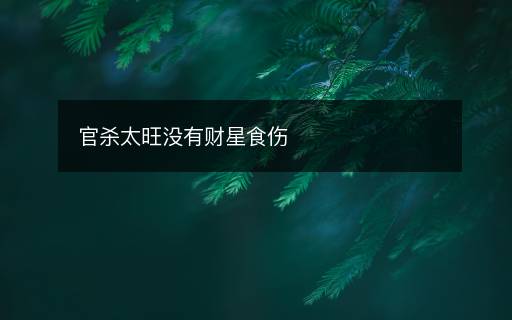 官殺太旺沒有財(cái)星食傷