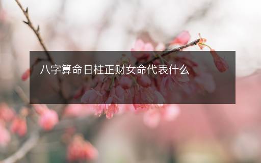 八字算命日柱正財(cái)女命代表什么