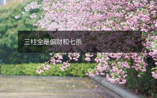 三柱全是偏財和七殺