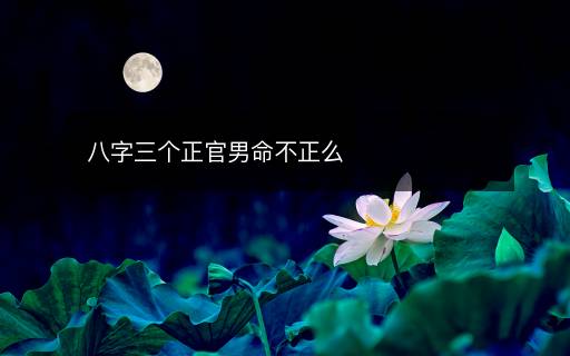 八字三個正官男命不正么