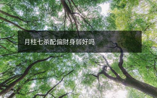 月柱七殺配偏財(cái)身弱好嗎